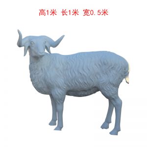 扭頭羊玻璃鋼白色綿羊 山羊