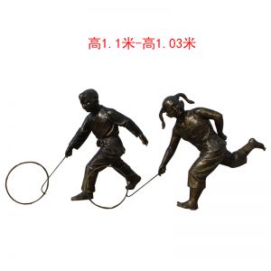 推圈兒童仿銅玻璃鋼