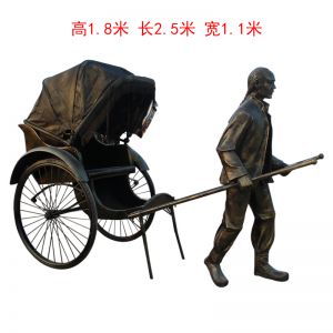 玻璃鋼拉黃包車(chē)人物