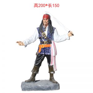 加勒比海盜（扛刀）人物  玻璃鋼