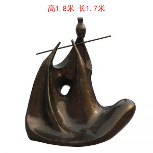 抽象吹笛人物仿銅玻璃鋼